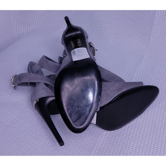 NEW Burberry Open Toe Strappy Gray Heeled Booties US 7.5 / EU 37.5 $995 - Picture 10 of 11